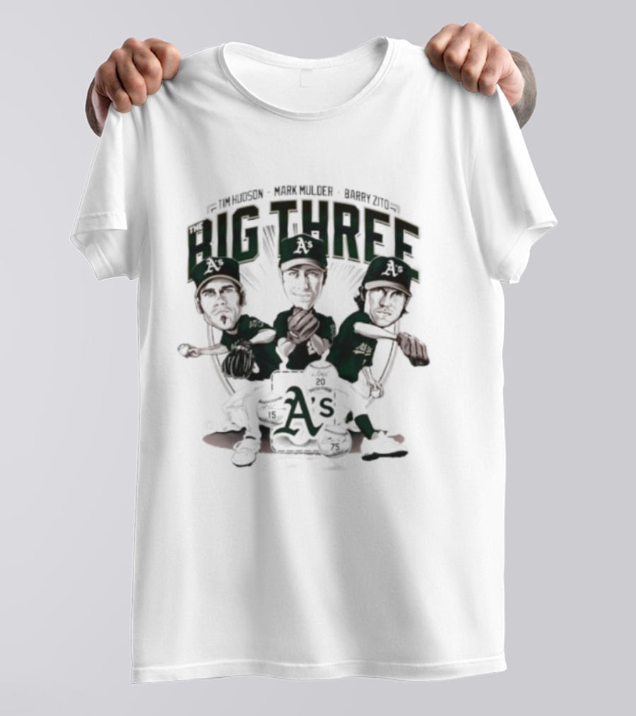 Tim Hudson Mark Mulder Barry Zito Big Three Oakland Athletics T-Shirt