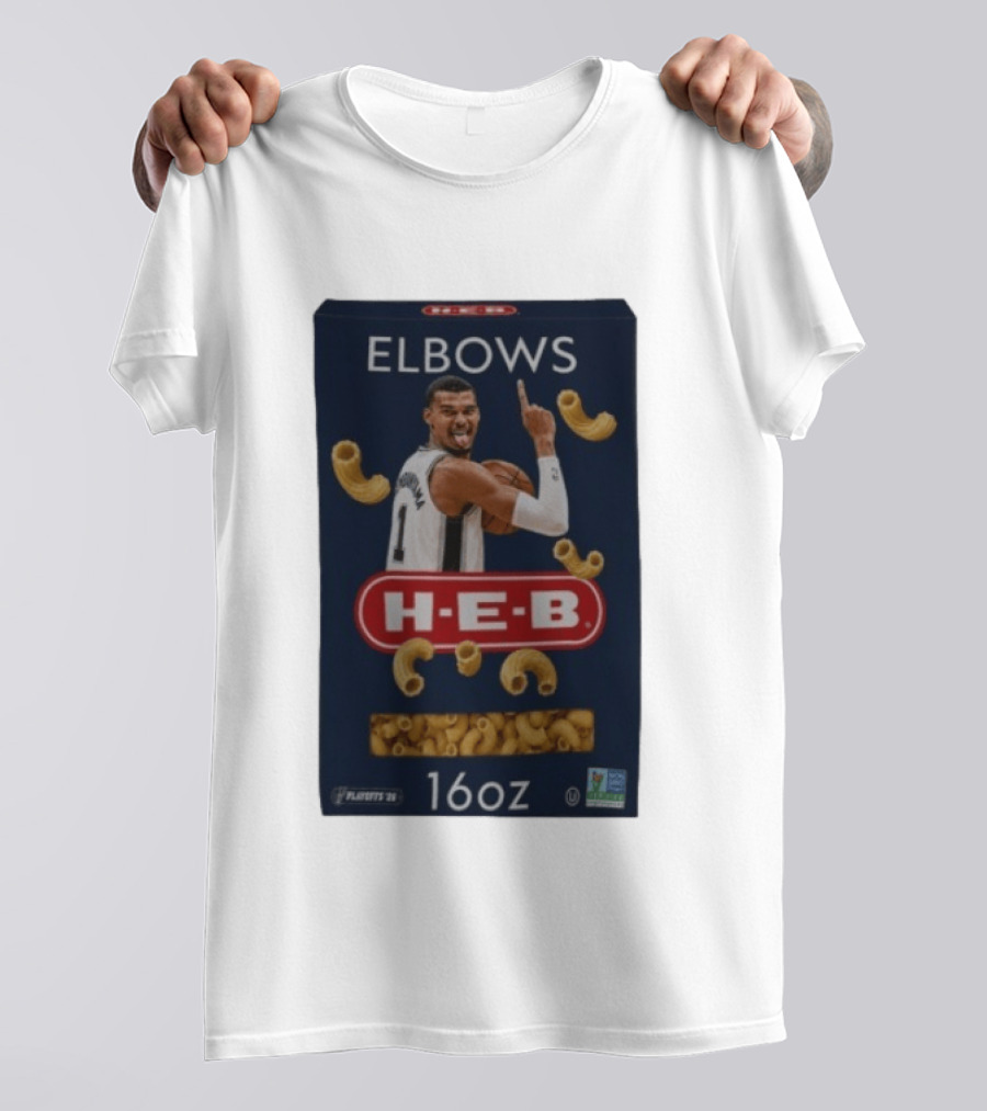 Victor Wembanyama Spurs HEB Elbows Meme 16oz Box T-Shirt