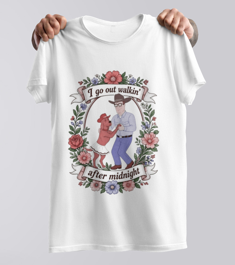 I Go Out Walkin' After Midnight With Dancing Man And Dog T-Shirt