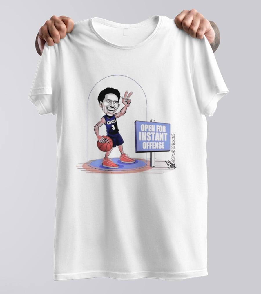 Jared McCain Number 3 Peace Sign Basketball Open For Instant Offense T-Shirt