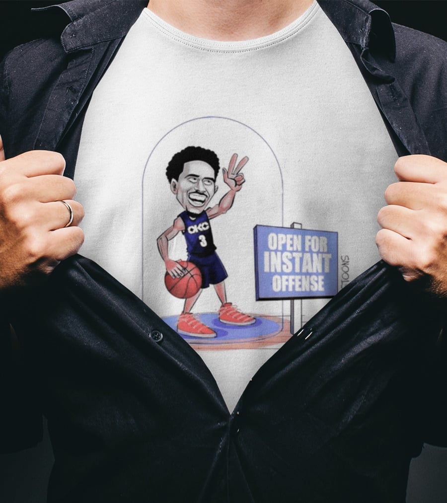 Jared McCain Number 3 Peace Sign Basketball Open For Instant Offense T-Shirt
