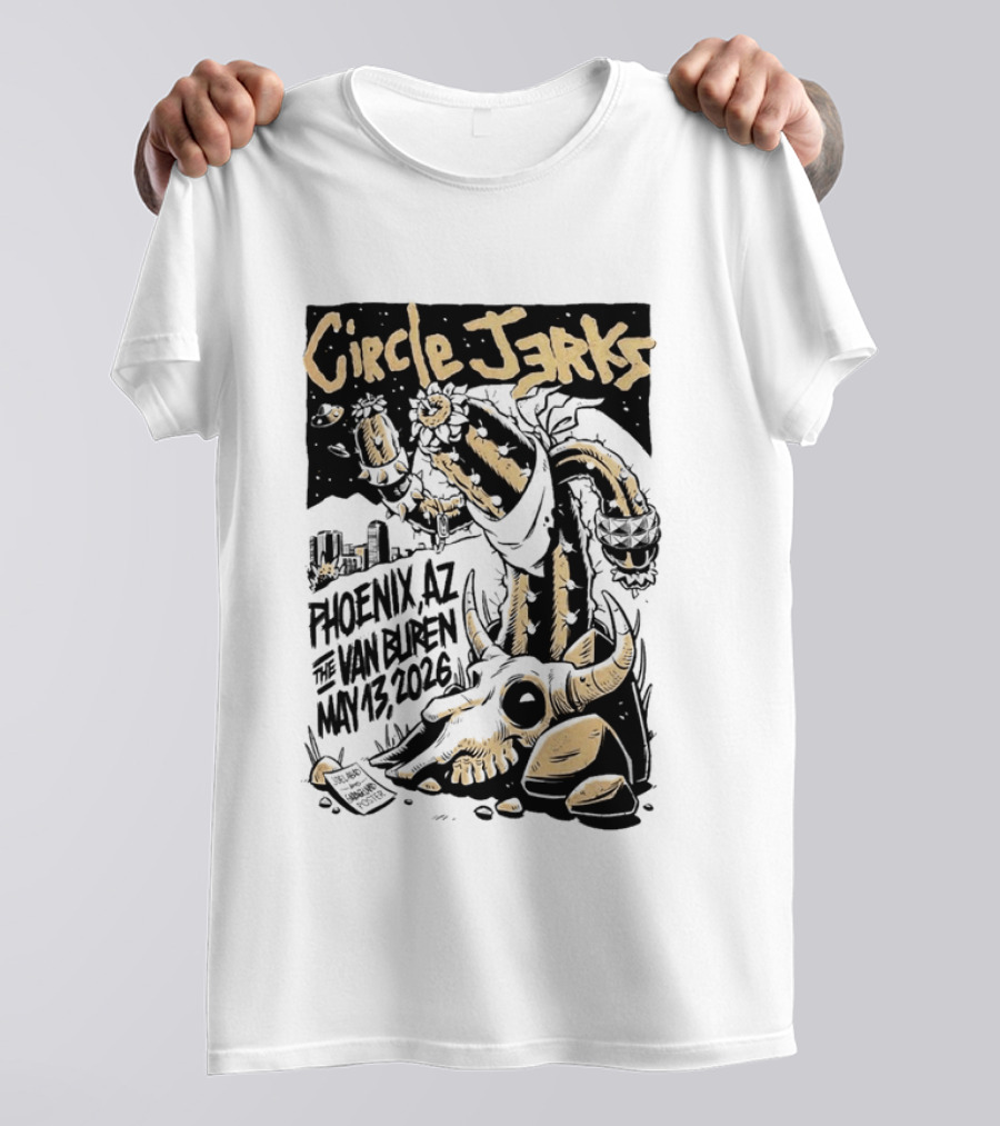 Circle Jerks Phoenix AZ The Van Buren May 13 2026 Skeleton T-Shirt