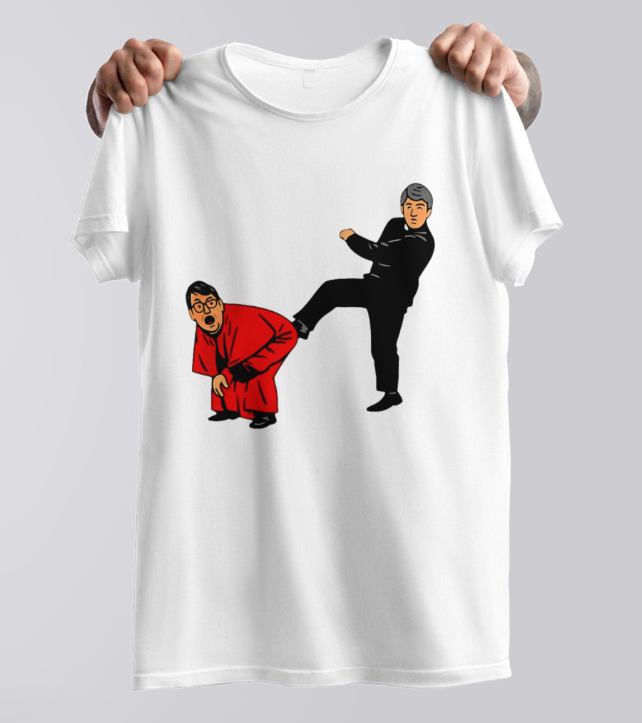 Kicking Random Man Up The Arse Funny Comic Scene T-Shirt