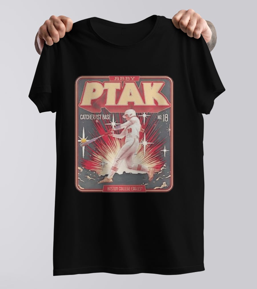 Abby Ptak Catcher 1st Base No. 18 Boston College Eagles T-Shirt