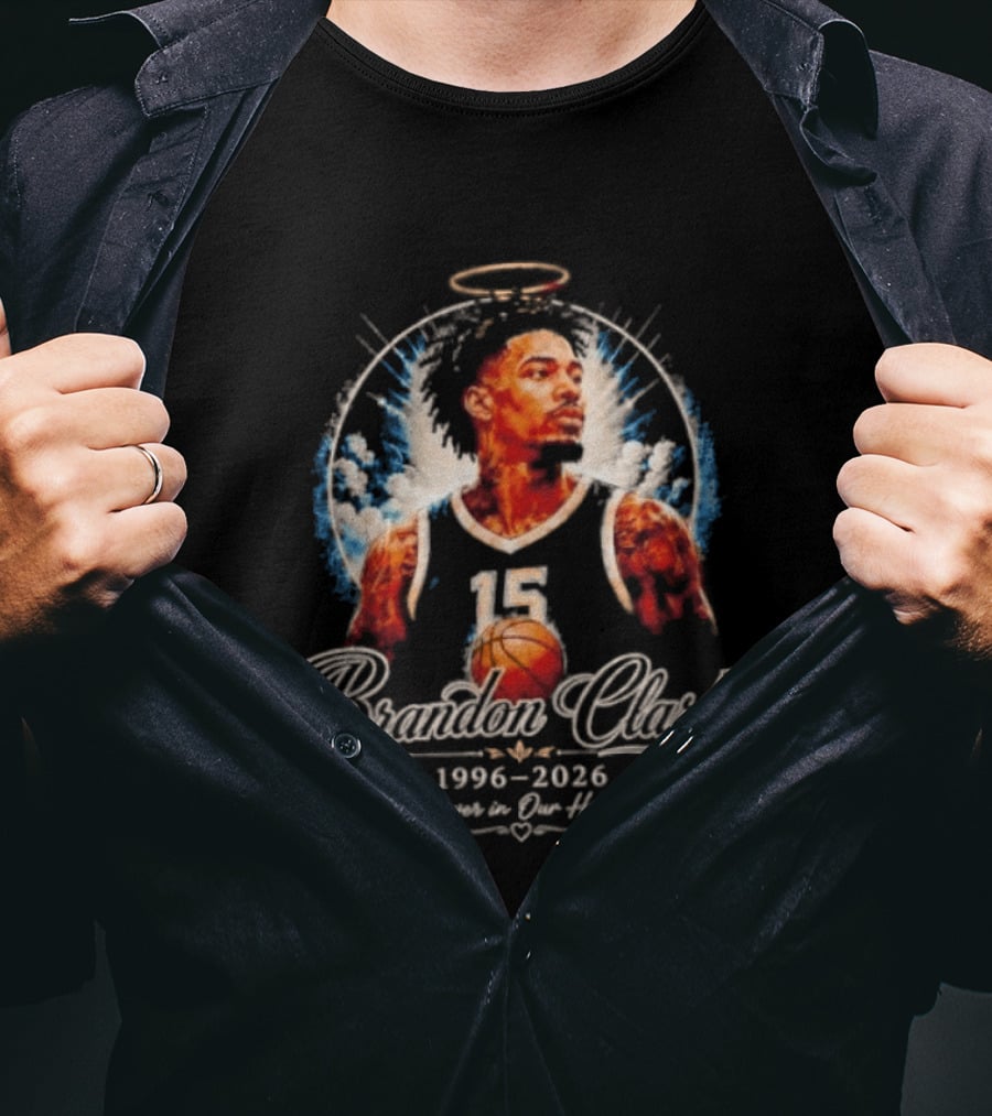 Brandon Clarke 1996 2026 Forever In Our Hearts Memphis Grizzlies Number 15 Halo T-Shirt