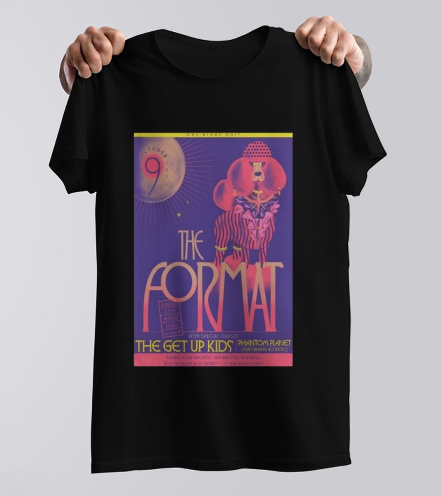 The Format October 9 2026 Radio City Music Hall New York The Get Up Kids Phantom Planet 20 Year Anniversary T-Shirt