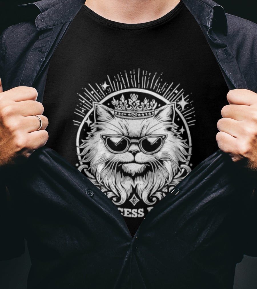 Cat Princess Posse Gothic Emblem Fierce Feline Crown T-Shirt