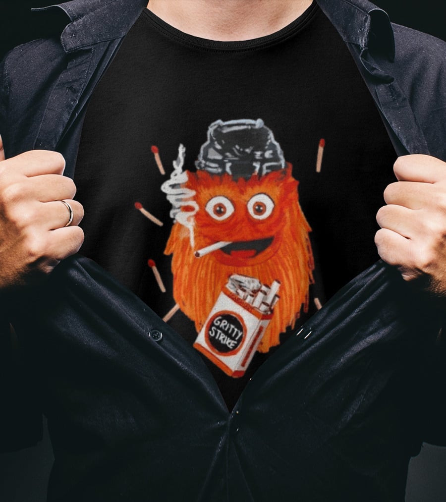 Gritty Strike Smoking Philadelphia Flyers Hockey 2026 T-Shirt