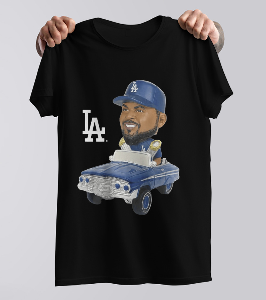 LA Dodgers Ice Cube Bobblehead Classic Cap Low Rider T-Shirt
