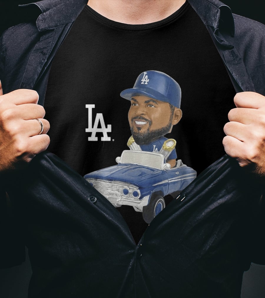 LA Dodgers Ice Cube Bobblehead Classic Cap Low Rider T-Shirt