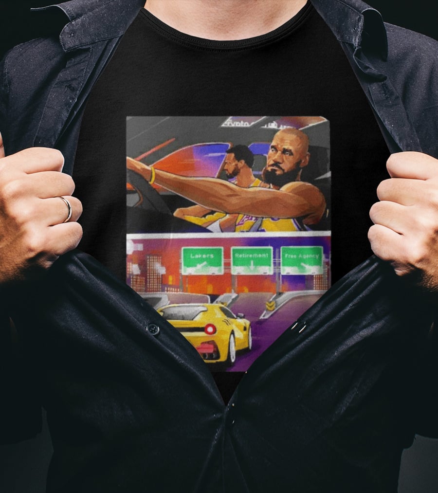 Lakers Lebron James Path: Retirement Versus Free Agency Decision Journey T-Shirt