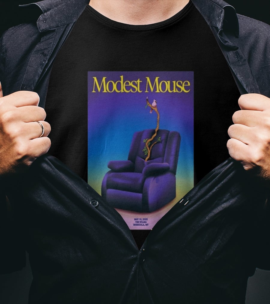 Modest Mouse Tour May 2026 Recliner And Tree Bozeman MT The Elm T-Shirt