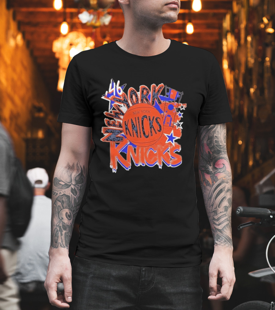 New York Knicks '46 Hardwood Classics Basketball Team Retro Stars T-Shirt