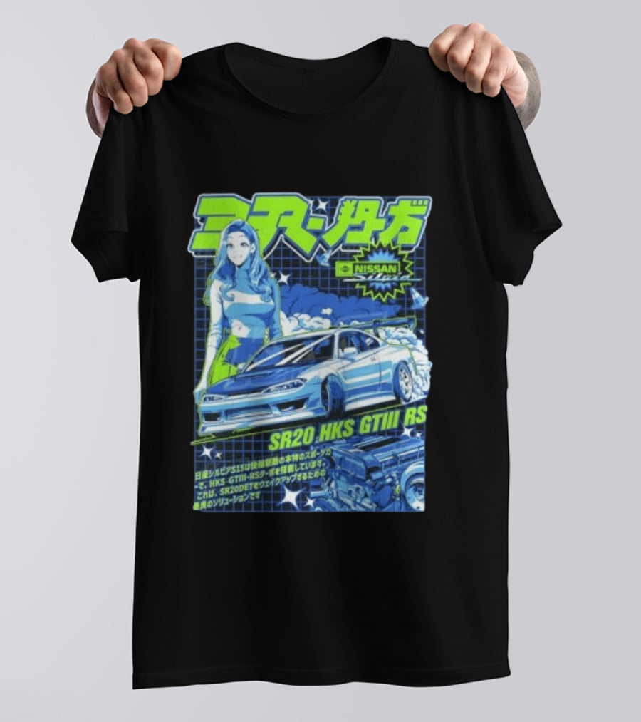 Nissan Silvia S15 SR20 HKS GTIII RS JDM Anime Manga T-Shirt