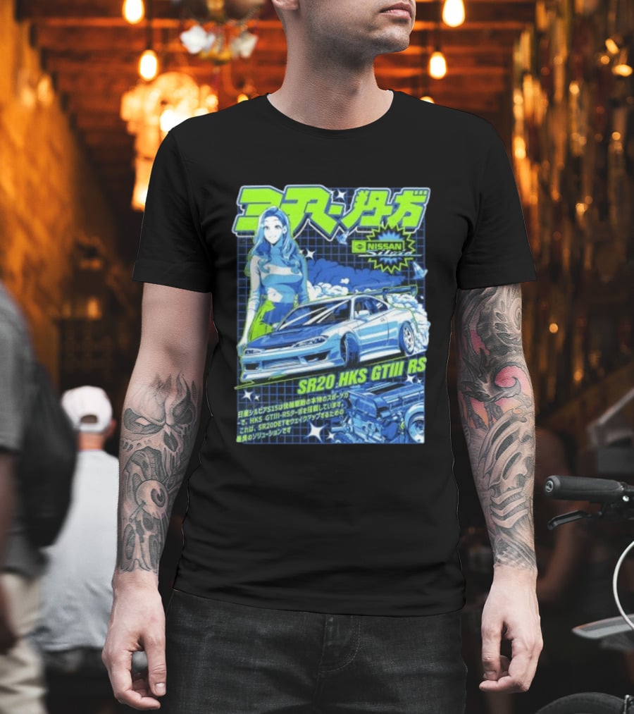 Nissan Silvia S15 SR20 HKS GTIII RS JDM Anime Manga T-Shirt