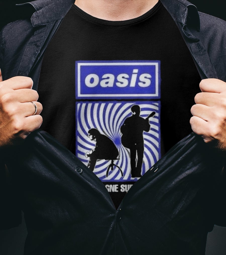 Oasis Champagne Supernova Band Silhouette Spiral T-Shirt