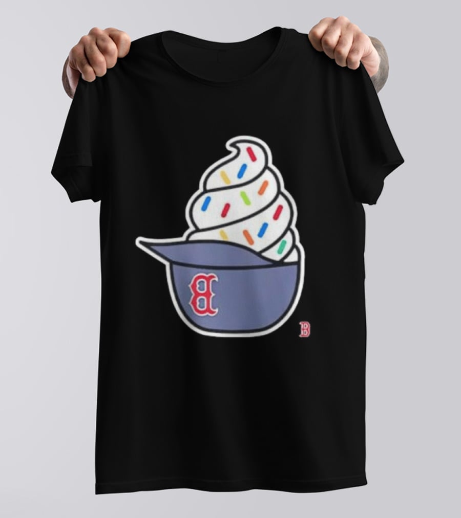 Boston Red Sox Ice Cream Helmet With Sprinkles Baseball Fans T-Shirt