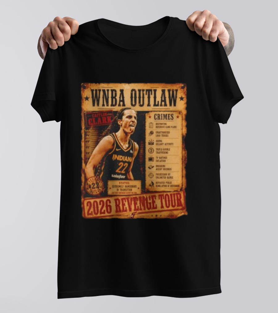 WNBA Outlaw Caitlin Clark Indiana 2026 Revenge Tour T-Shirt