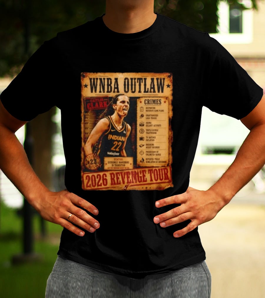 WNBA Outlaw Caitlin Clark Indiana 2026 Revenge Tour T-Shirt