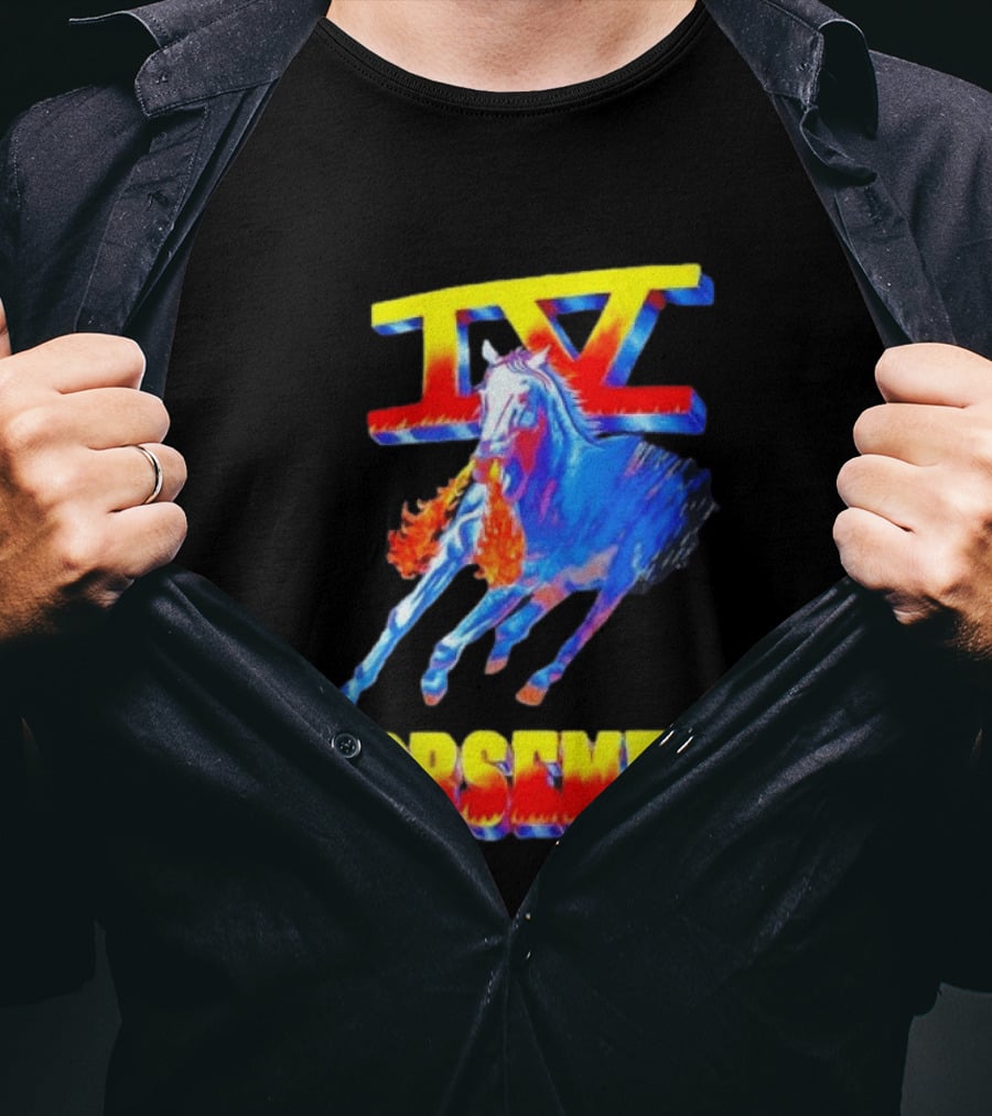 Four Horsemen WWE 90s IV Fiery Horse Retro Wrestling T-Shirt