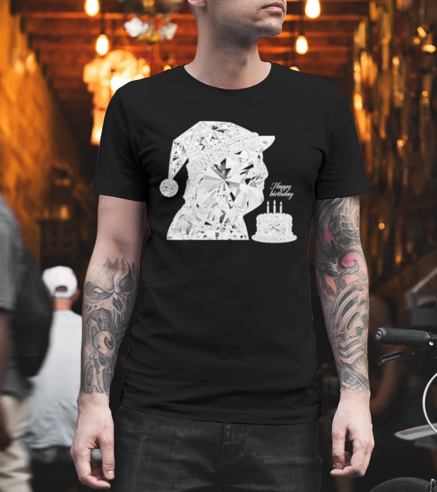 Happy Birthday Trump Diamond Wizard With Crystal Hat And Cake T-Shirt