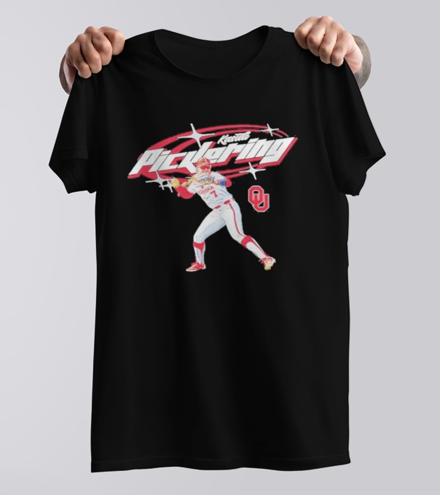 Kasidi Pickering Oklahoma Softball Player Action Sparkle OU T-Shirt