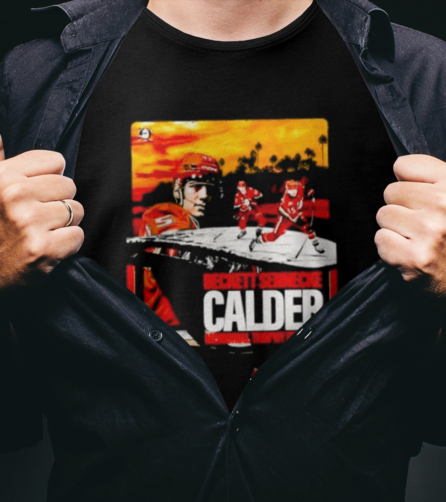 Beckett Sennecke Calder Memorial Trophy Finalist Hockey Player Action Scene T-Shirt