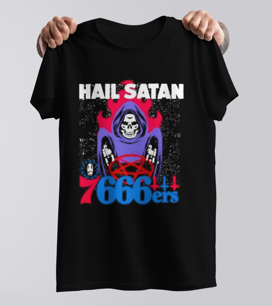 Hail Satan 76ers 666 Flame Creature T-Shirt