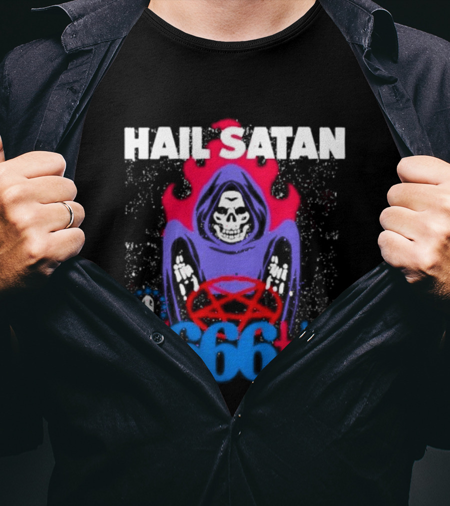 Hail Satan 76ers 666 Flame Creature T-Shirt