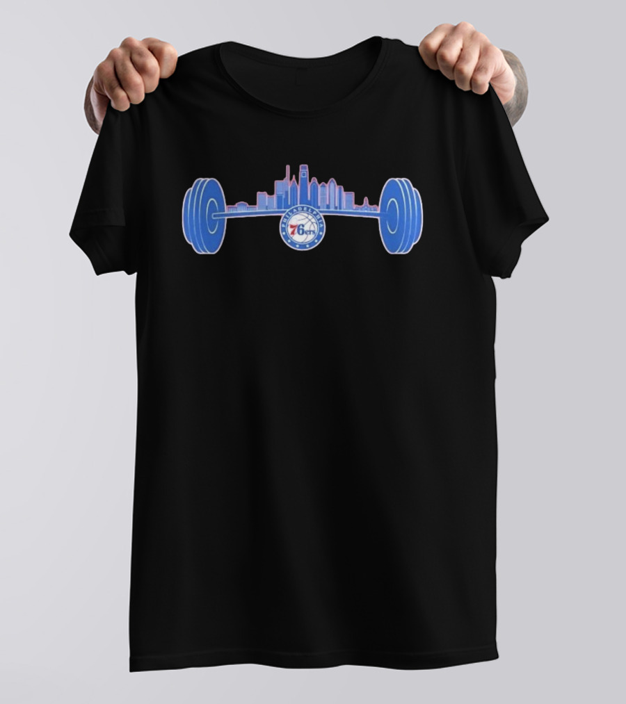 Philadelphia 76ers Skyline Weightlifting Philly Strong Series T-Shirt