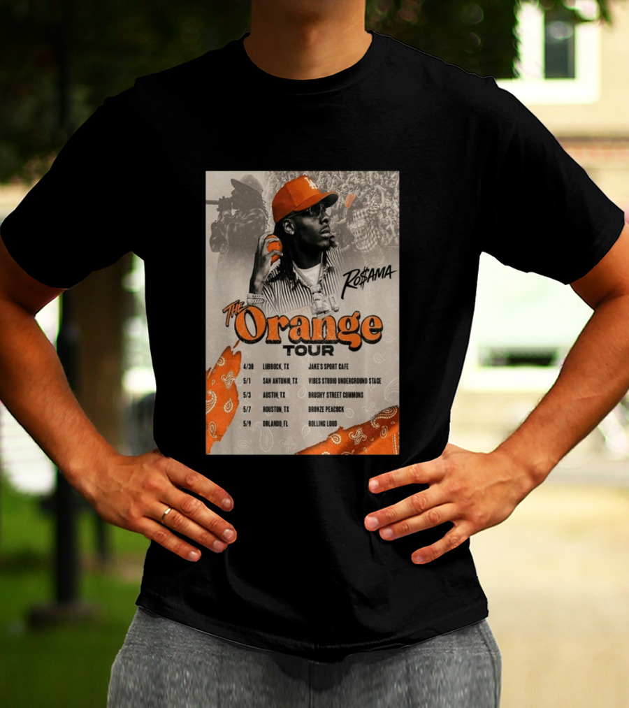 RoSama The Orange Tour 2026 Houston Concert The Bronze Peacock May 7 T-Shirt