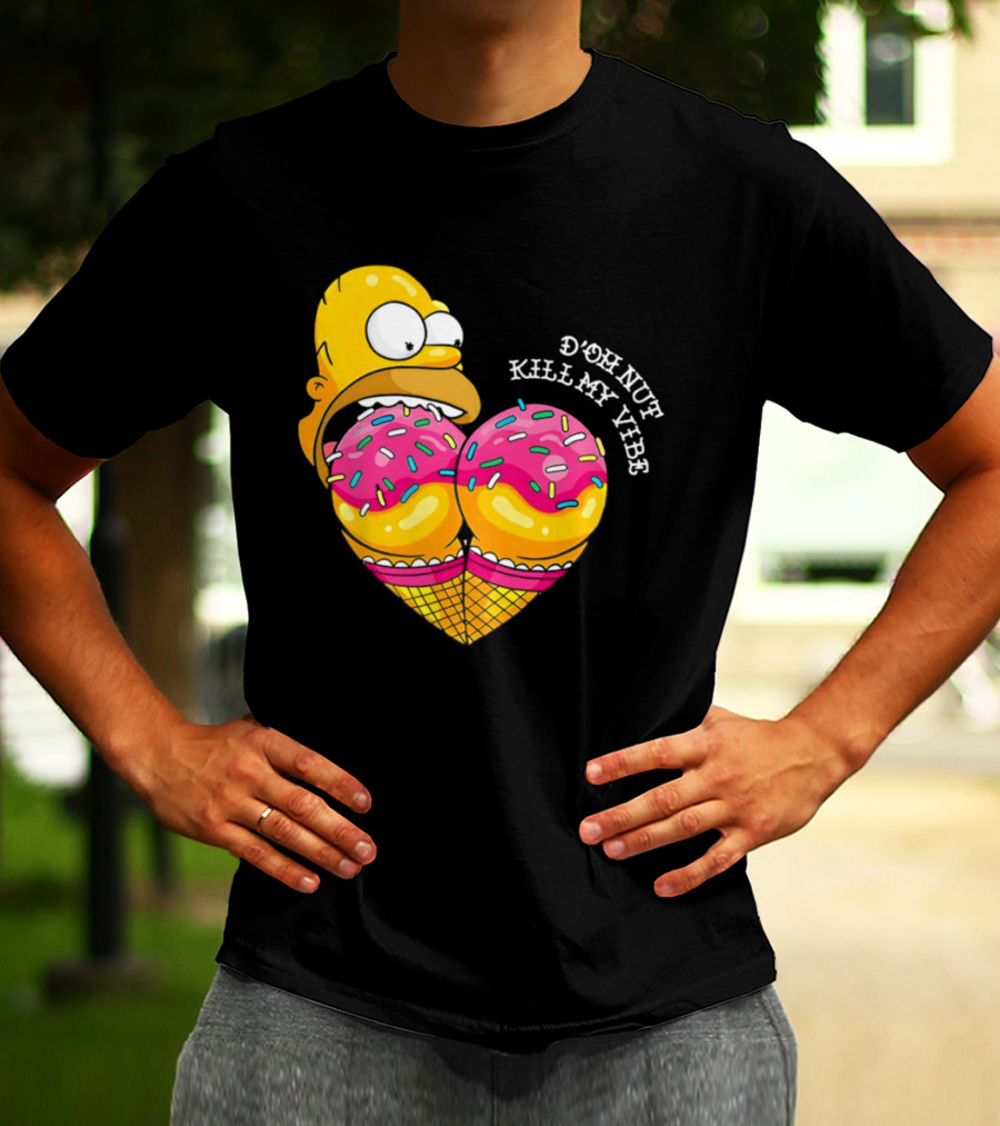 Homer D'oh Nut Kill My Vibe Ice Cream Cone T-Shirt