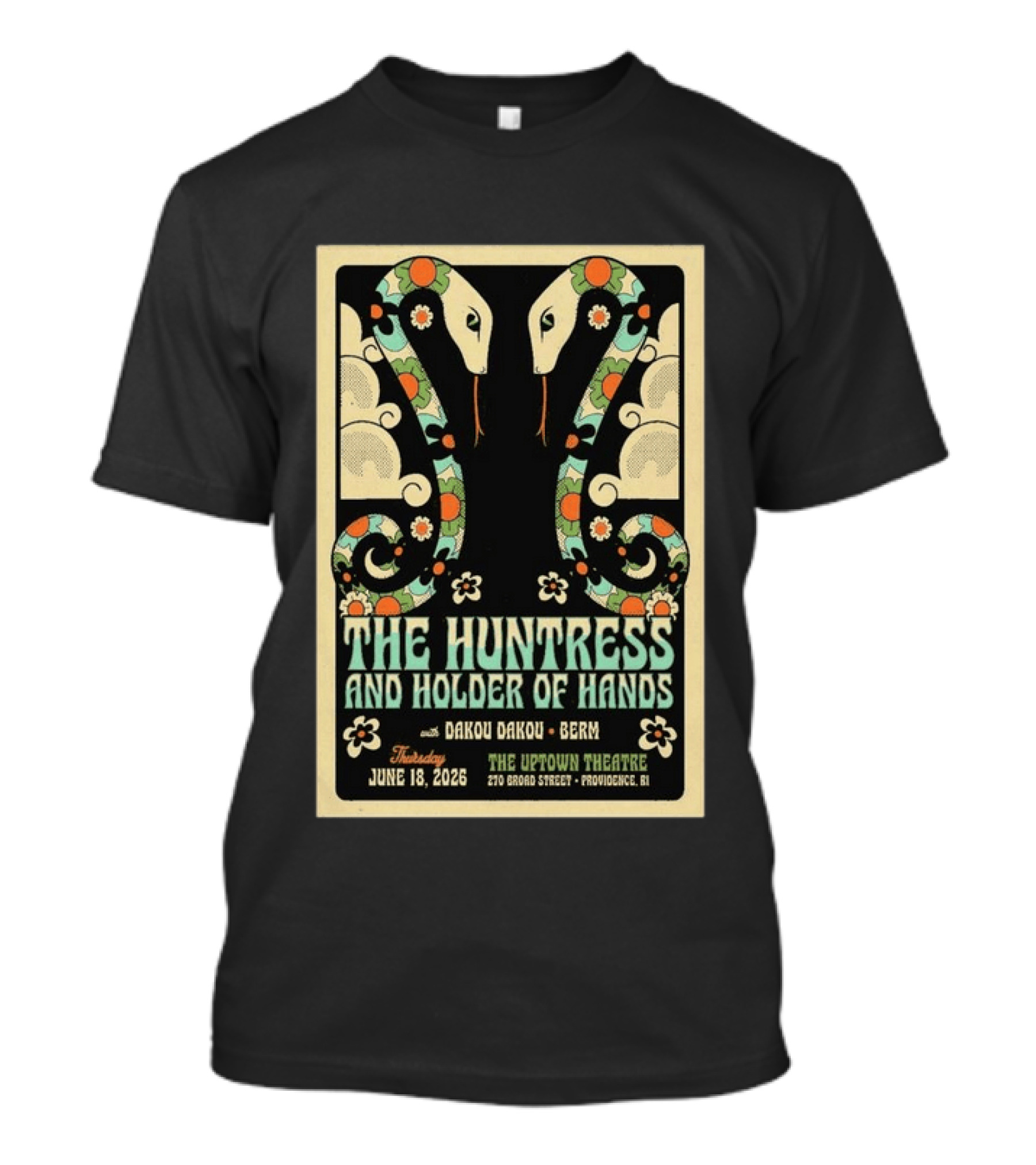 Thursday June 18 2026 The Huntress And Holder Of Hands Dakou Dakou Berm Uptown Theatre Providence RI T-Shirt
