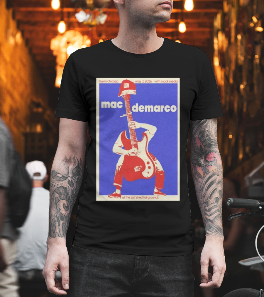 Mac Demarco Live In Chicago May 7 2026 The Salt Shed Fairgrounds With Mock Media T-Shirt