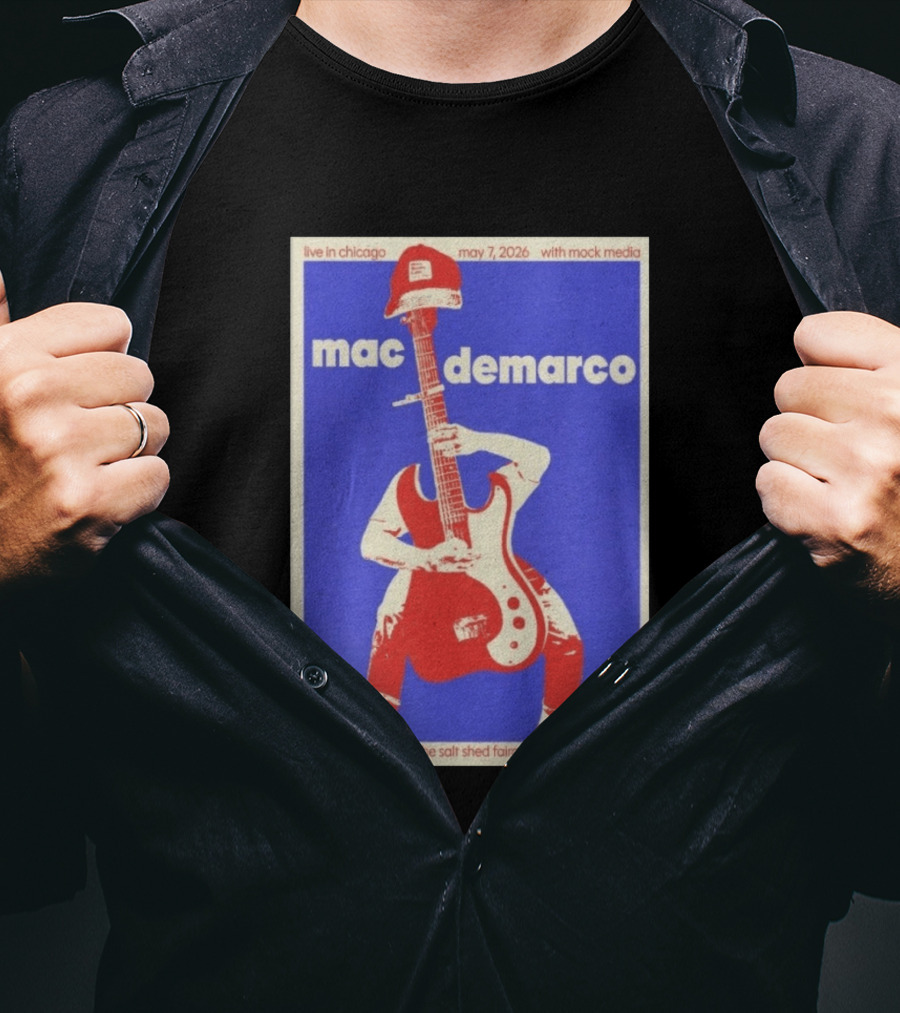 Mac Demarco Live In Chicago May 7 2026 The Salt Shed Fairgrounds With Mock Media T-Shirt