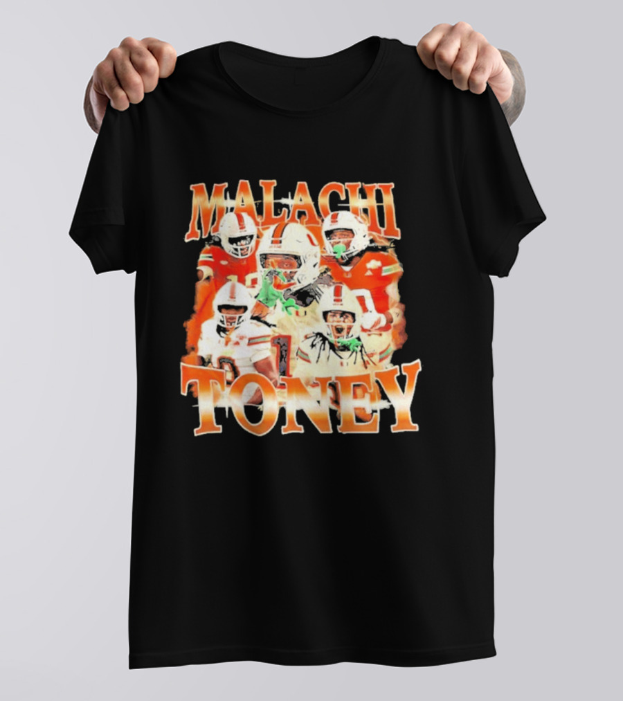 Malachi Toney Miami Hurricanes Football Collage T-Shirt