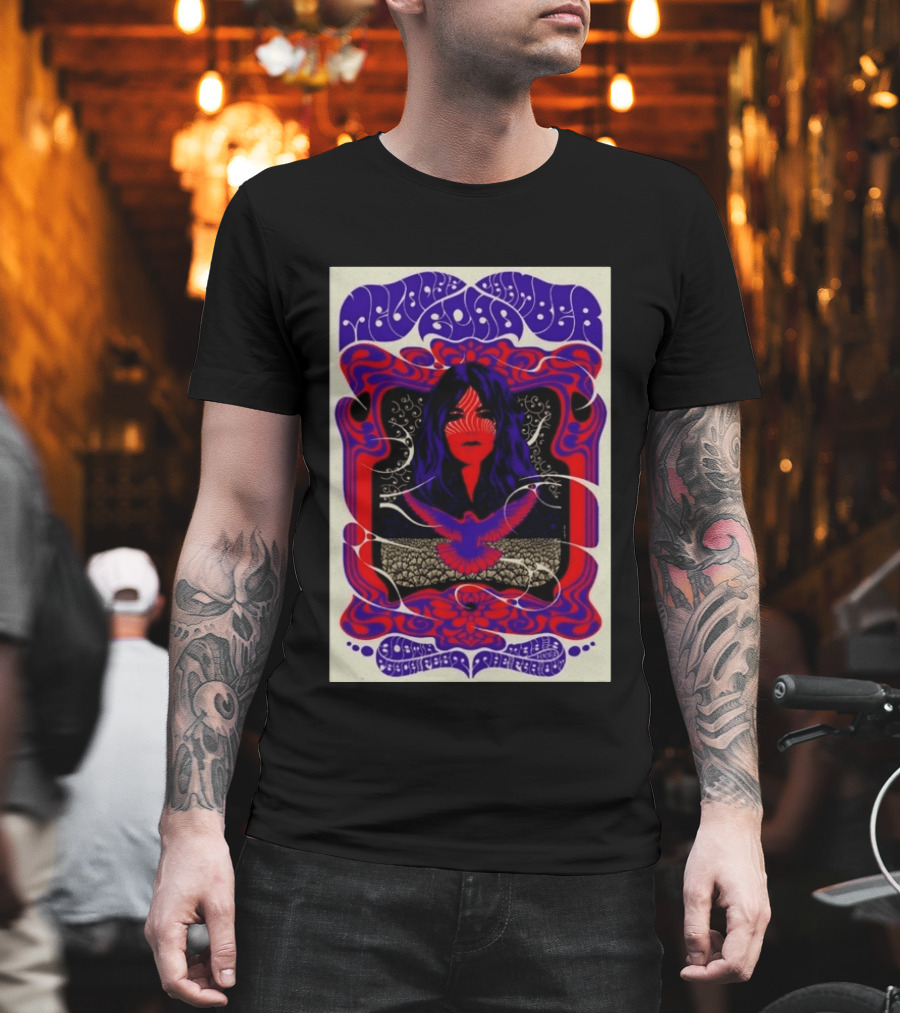 Melody's Echo Chamber Austin Psych Fest 2026 May 9 Austin TX Psychedelic Art Red Purple Woman Bird T-Shirt