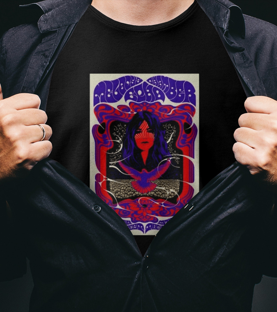Melody's Echo Chamber Austin Psych Fest 2026 May 9 Austin TX Psychedelic Art Red Purple Woman Bird T-Shirt