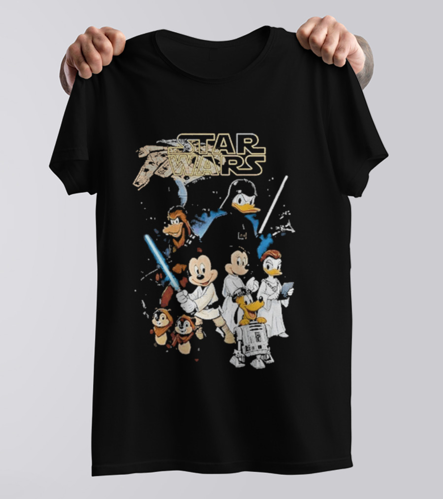 Star Wars Disney Mickey And Friends Sci Fi Cartoon Characters T-Shirt