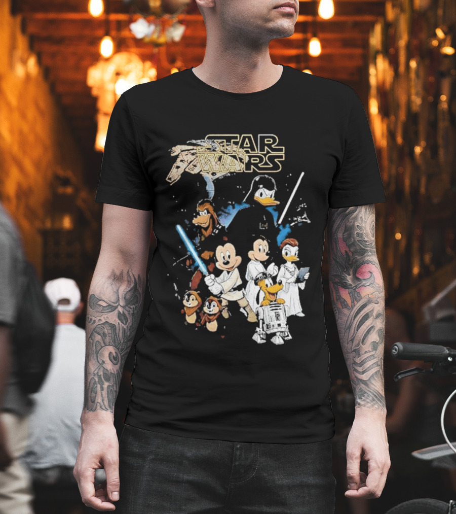 Star Wars Disney Mickey And Friends Sci Fi Cartoon Characters T-Shirt