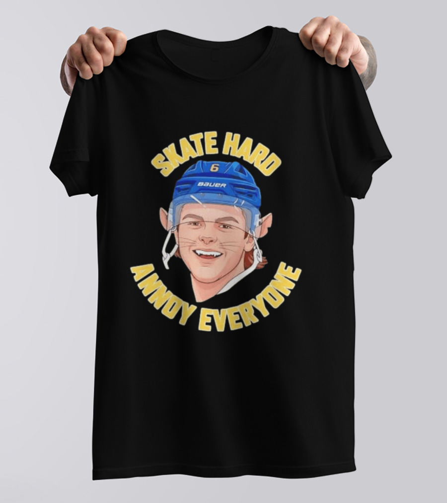 Zach Benson Skate Hard Annoy Everyone Sabres Bauer Helmet T-Shirt