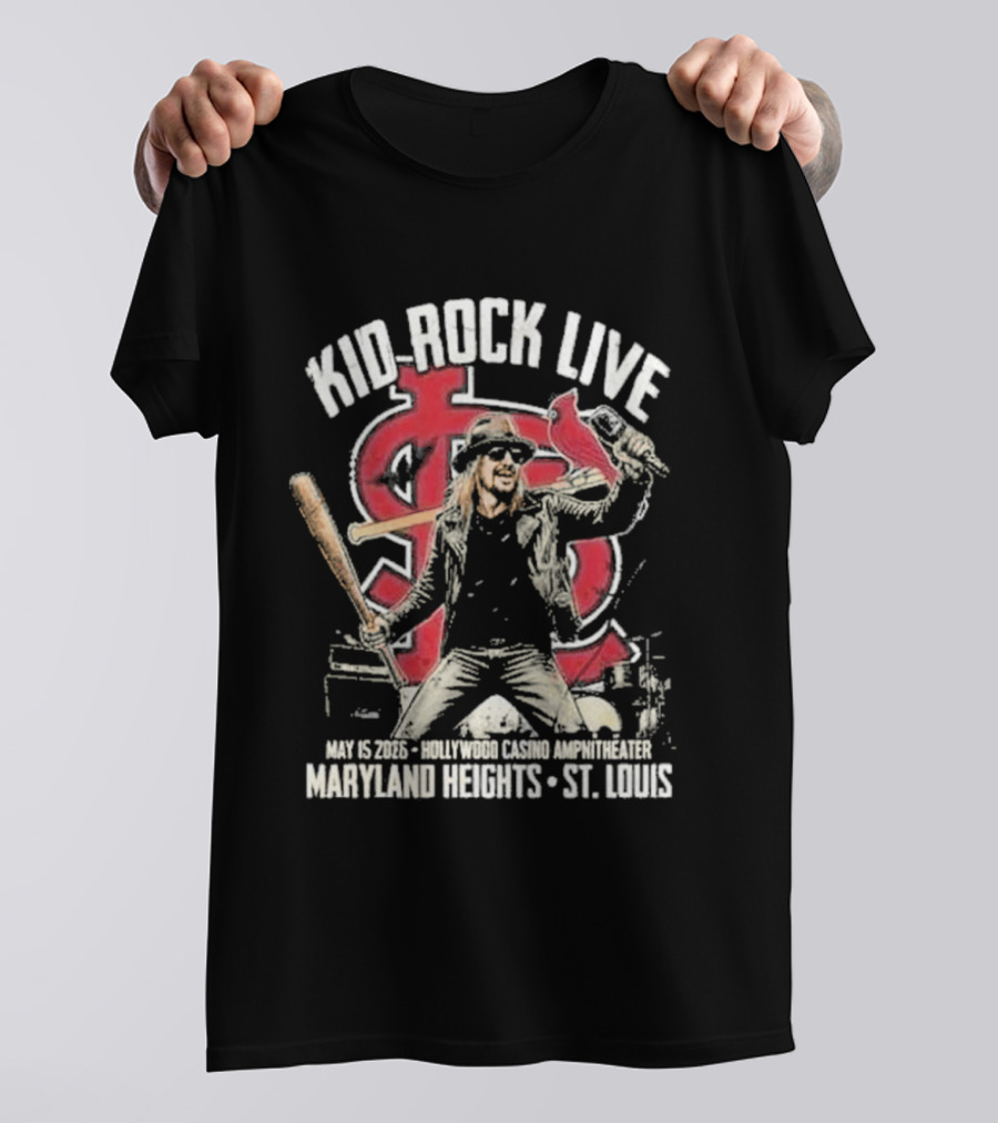 Kid Rock Live May 15 2026 Hollywood Casino Amphitheater St Louis Cardinals Maryland Heights T-Shirt