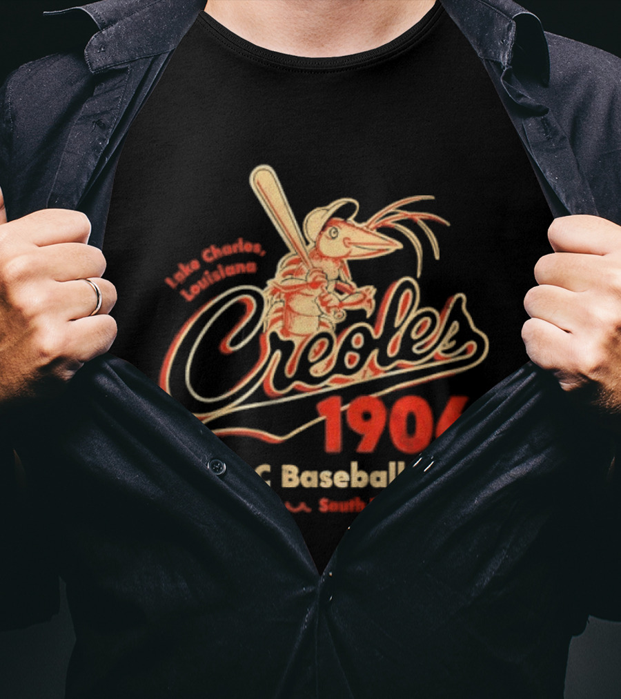 Lake Charles Louisiana Creoles 1906 Class C Baseball Club South Texas League T-Shirt