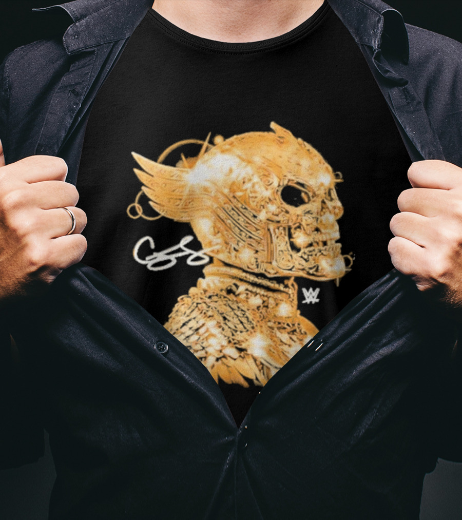 Cody Rhodes Gold Skull Mask Winged WW T-Shirt
