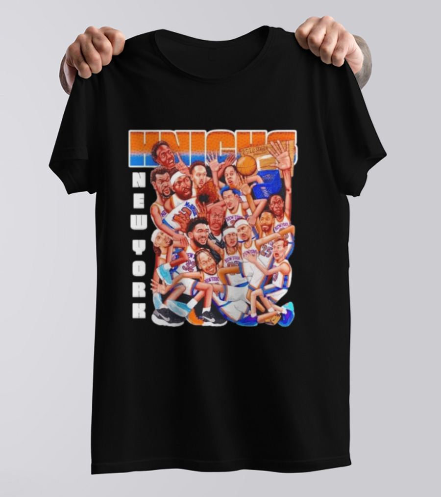 New York Knicks 2026 Season Players Caricature Basketball Team T-Shirt