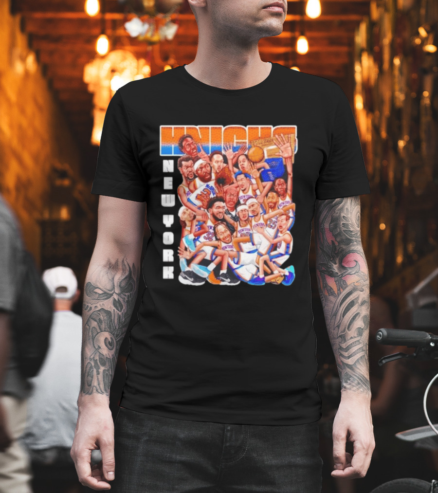 New York Knicks 2026 Season Players Caricature Basketball Team T-Shirt