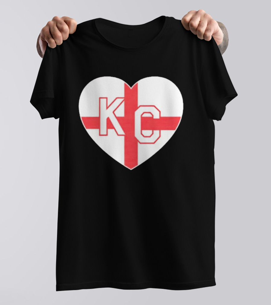 England Kansas City KC Heart Cross T-Shirt