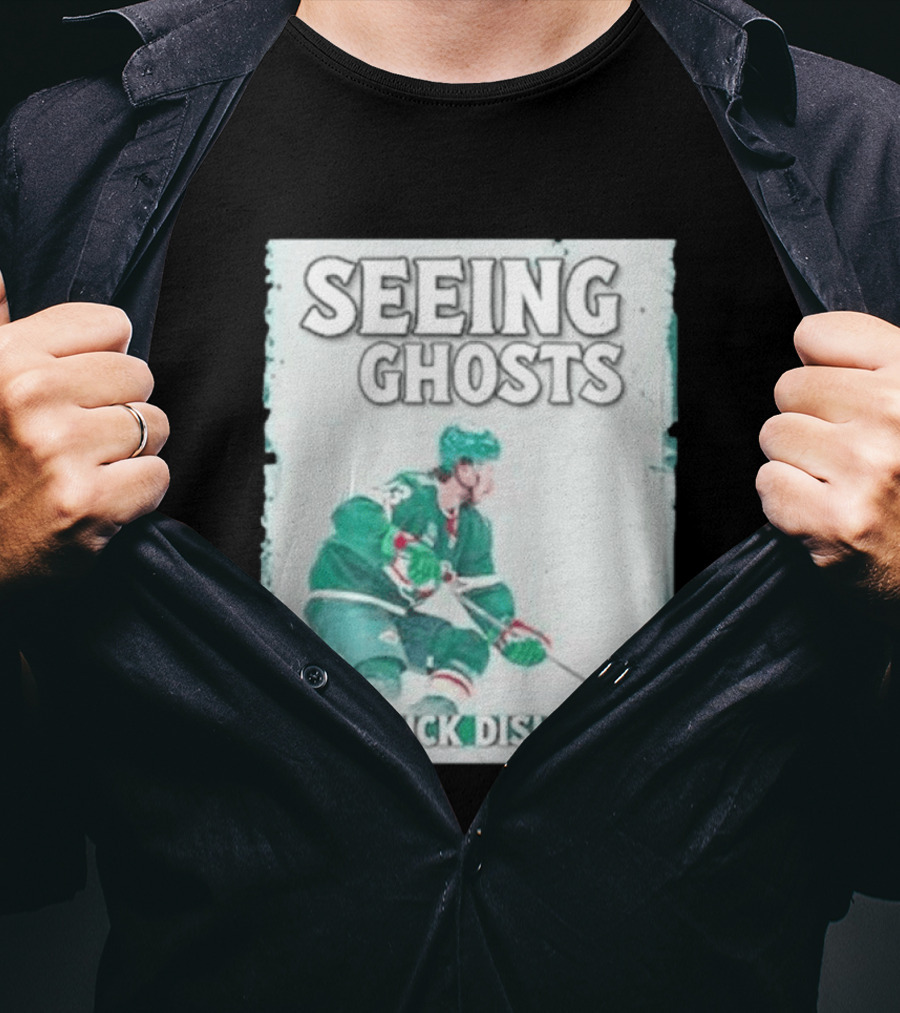 Seeing Ghosts Quinn Hughes Sick Dish Hockey T-Shirt