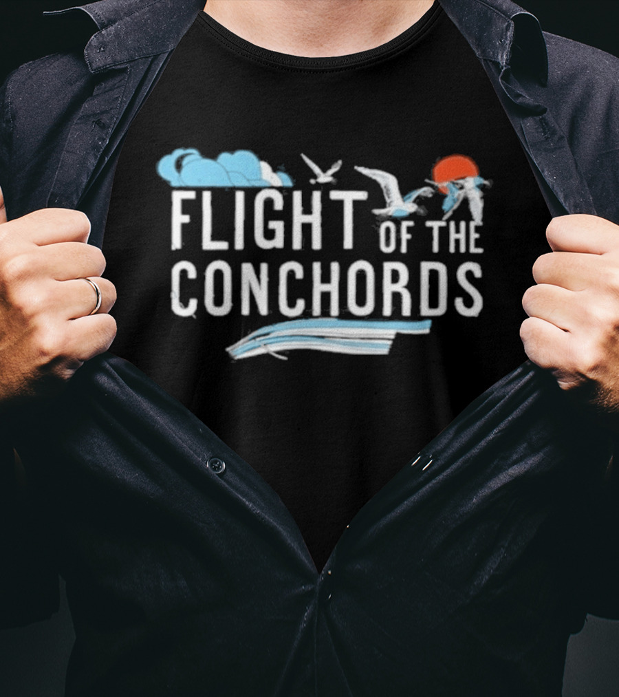 Flight Of The Conchords Tour Los Angeles CA May 9 10 2026 Seagulls Clouds Sun T-Shirt