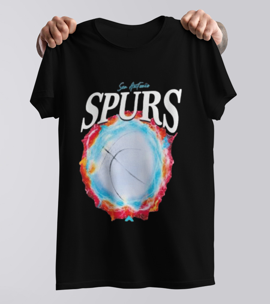 San Antonio Spurs Basketball Fire Ice Burst T-Shirt